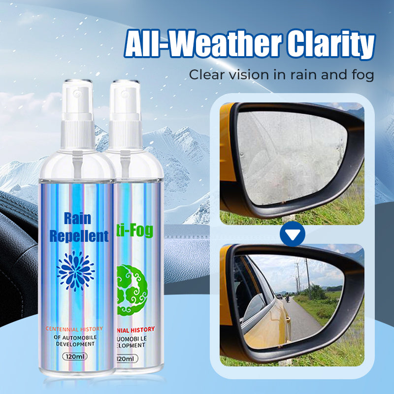 Car Glass Rain Repellent & Anti-Fog Kit - Creates Invisible Protective Layer for Enhanced Visibility in All Weather Conditions