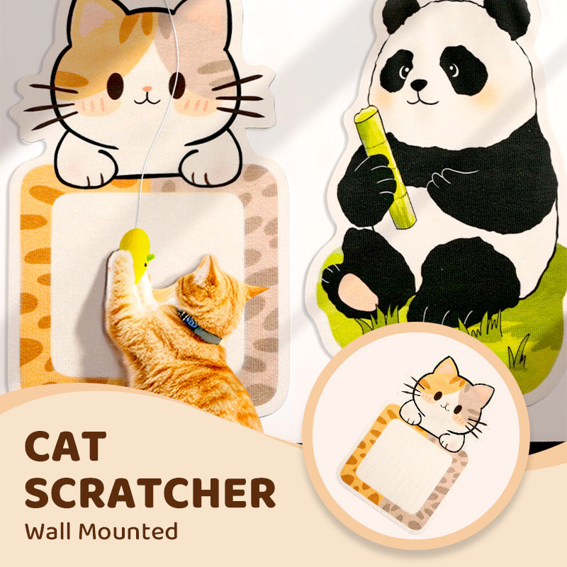Wall-Mounted Scratching Post Without Drilling – Sustainable Felt, Built-in Toys & Space-Saving