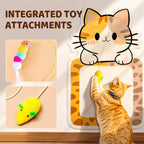Wall-Mounted Scratching Post Without Drilling – Sustainable Felt, Built-in Toys & Space-Saving