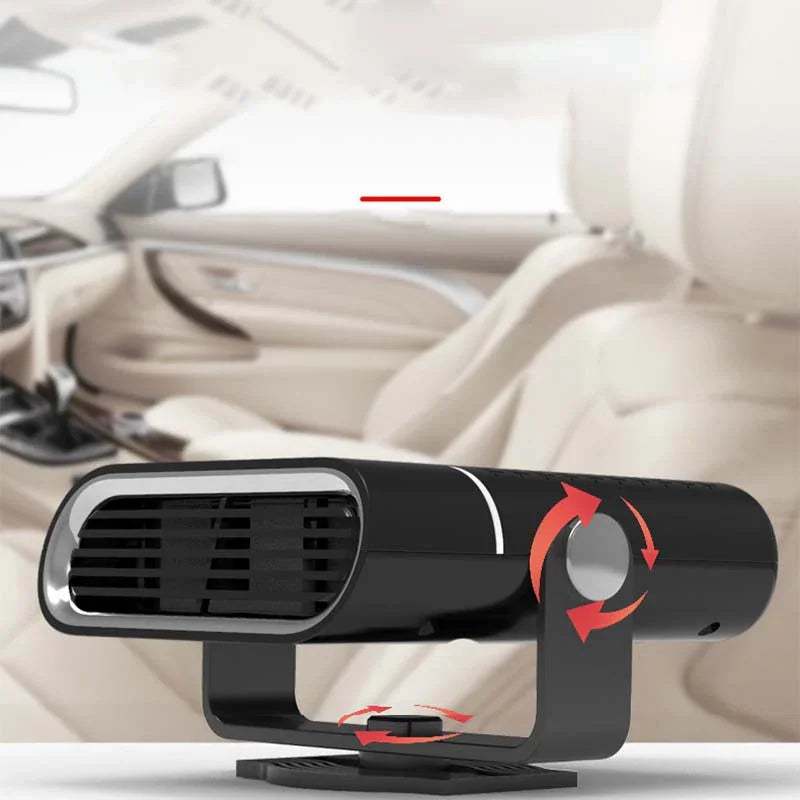 2-in-1 Portable Car Heater & Fan - 360° Rotation, Quick Defrost, Heating & Cooling, Ultra-Quiet & Lightweight for All Seasons