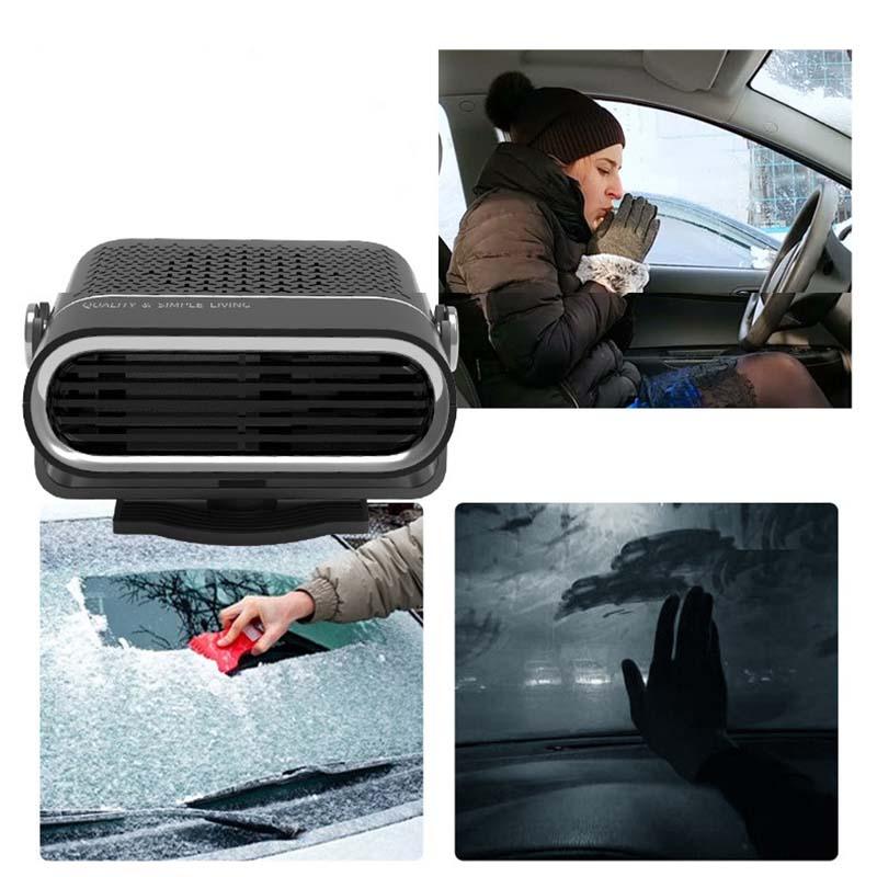 2-in-1 Portable Car Heater & Fan - 360° Rotation, Quick Defrost, Heating & Cooling, Ultra-Quiet & Lightweight for All Seasons
