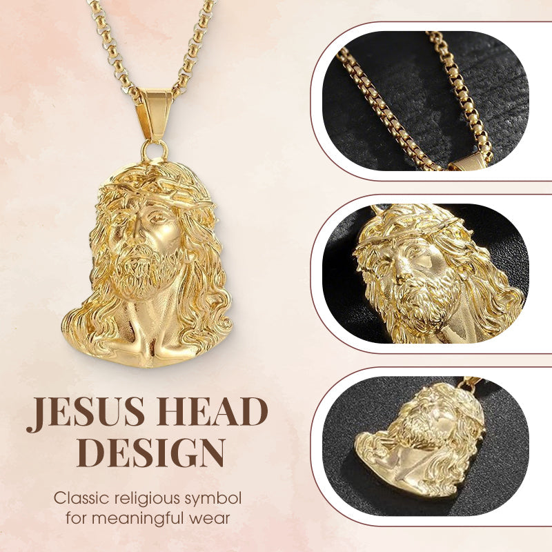 Best Gift Jesus Head Pendant Necklace