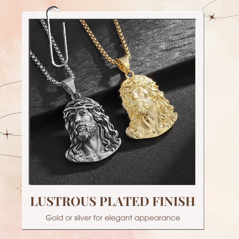 Best Gift Jesus Head Pendant Necklace