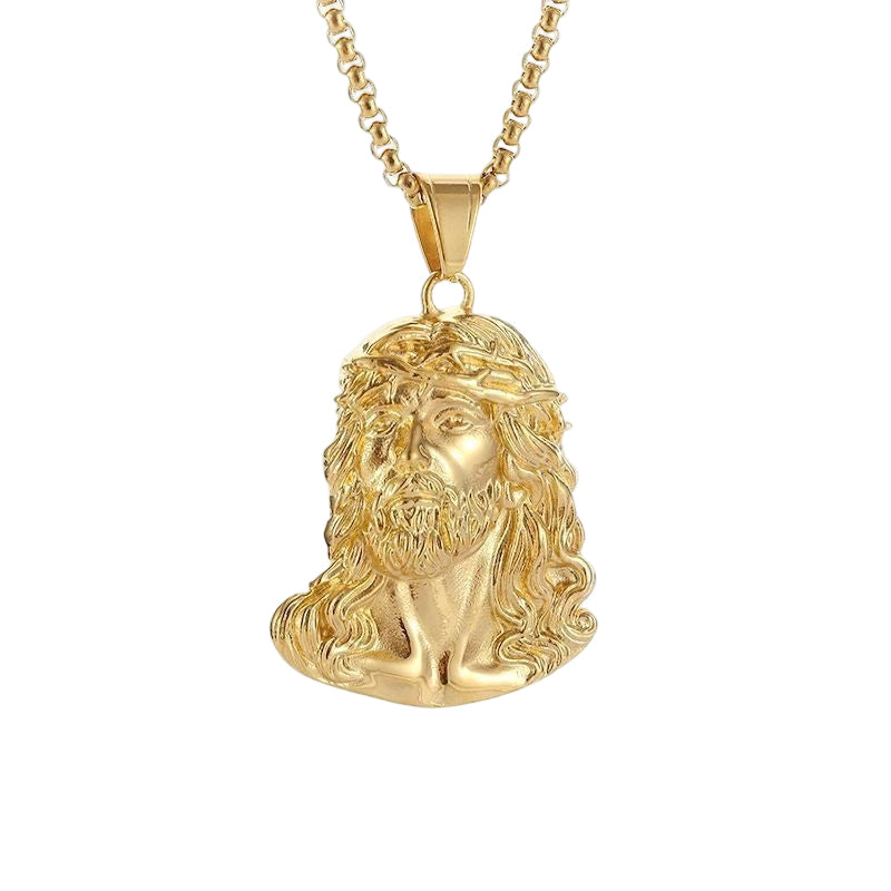 Best Gift Jesus Head Pendant Necklace