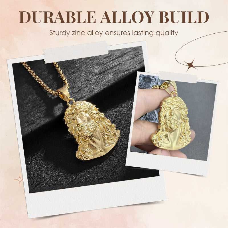 Best Gift Jesus Head Pendant Necklace
