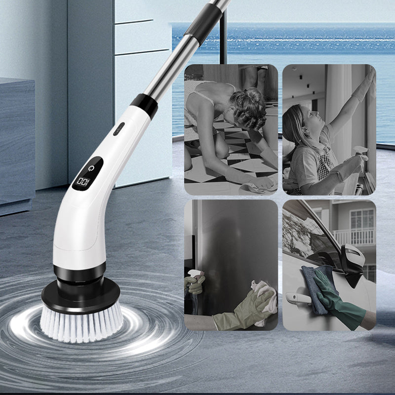 LIMITED SALE! 9-in-1 Electric Cleaning Brush - 6 Interchangeable Heads with IPX7 Waterproof Rating for Bathroom & Car Cleaning