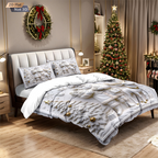 NOW! Festive Christmas 3-Piece Duvet Cover Set - Soft Brushed Polyester with Holiday Patterns for Cozy Seasonal Decor