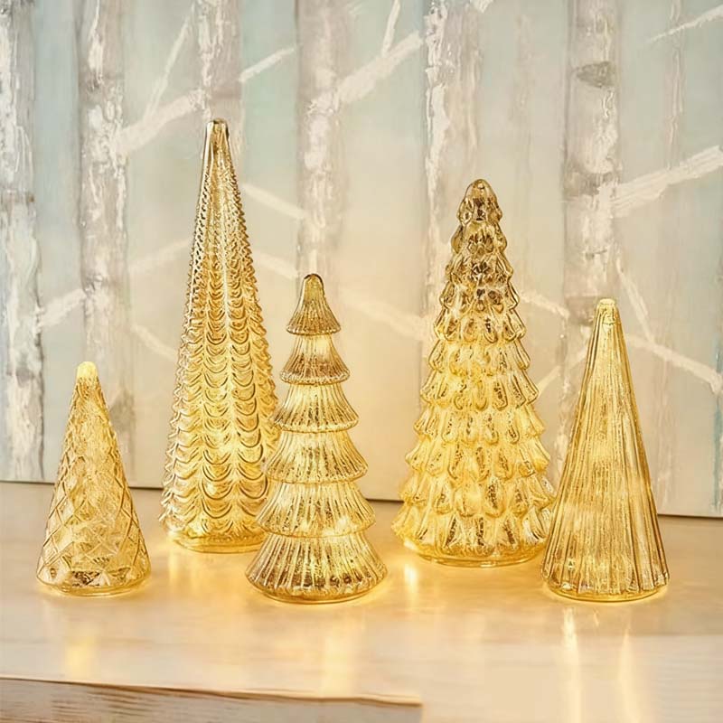 Christmas Offer: 5-Piece Decorative Lighted Resin Trees Set