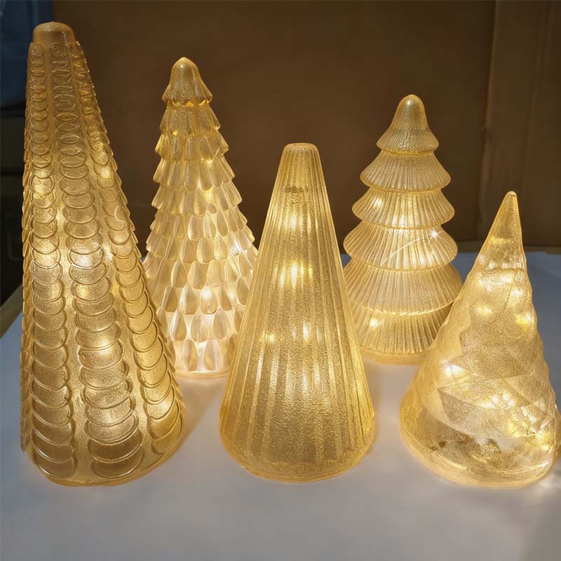 Christmas Offer: 5-Piece Decorative Lighted Resin Trees Set