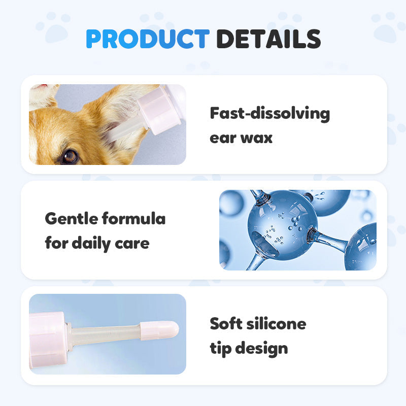 Pet Ear Cleaner - Gentle Formula with Soothing Aloe for Dogs & Cats, Prevents Infections & Odor