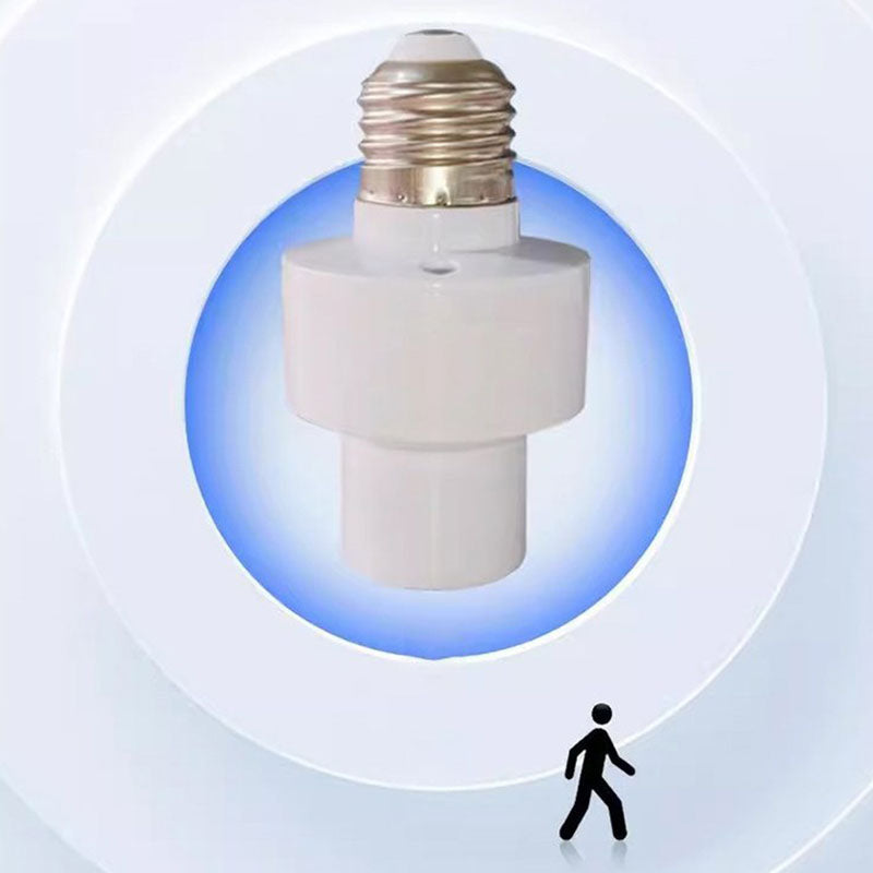 E27 Motion Sensor Light Socket - Auto On/Off with 180° Detection & 15s-10min Adjustable Delay for Energy Saving