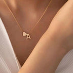Tiny Initial Necklaces Golden Heart Letter A-Z