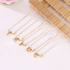 Tiny Initial Necklaces Golden Heart Letter A-Z