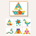 Early Wooden Magnetic Pattern Block Puzzle Set