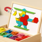 Early Wooden Magnetic Pattern Block Puzzle Set