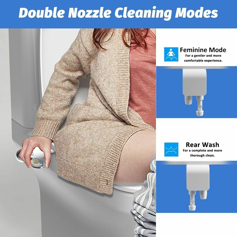 NOW! Non-Electric Dual Nozzle Bidet – Hygienic Self-Washing, Adjustable Water Pressure & Easy Installation Kit