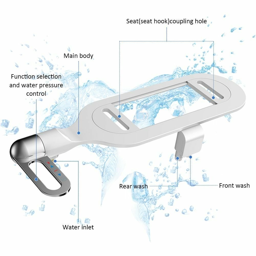 NOW! Non-Electric Dual Nozzle Bidet – Hygienic Self-Washing, Adjustable Water Pressure & Easy Installation Kit