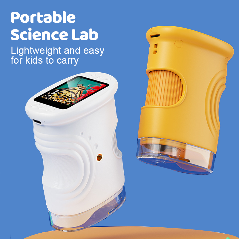Handheld Pocket Microscope for Kids - 60x Magnification with LED Light for Outdoor Exploration & STEM Learning