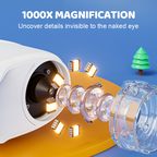 Handheld Pocket Microscope for Kids - 60x Magnification with LED Light for Outdoor Exploration & STEM Learning