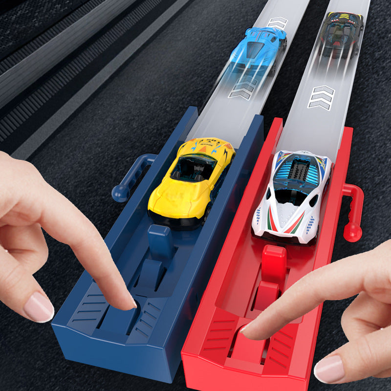 Christmas Gift! Dual Toy Car Launcher Racing Track Set for Kids