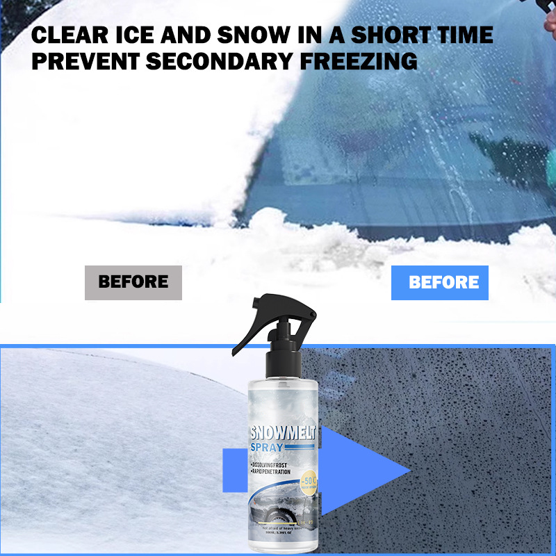 BUY 2 GET 3! WINDSHIELD DE-ICER SPRAY - Instant Ice Melting & Anti-Frost Protection, Safe for All Glass Surfaces, Quick Winter Solution