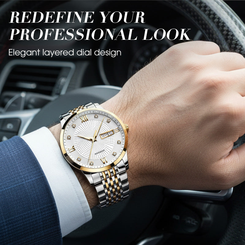Year-End Premium Sale: Men's Stainless Steel Waterproof Business Watch