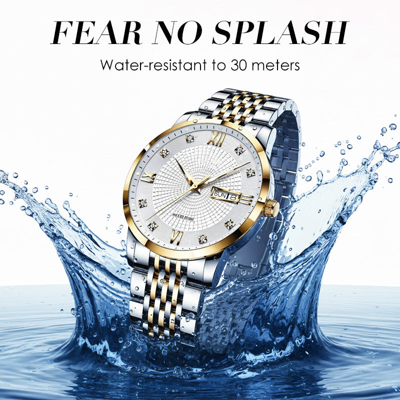 Year-End Premium Sale: Men's Stainless Steel Waterproof Business Watch