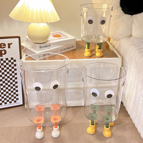 Creative Cartoon Standing Transparent Trash Can
