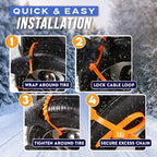 Universal Reusable Anti-Skid Nylon Tire Chains – Install in 90s, No Jack Needed
