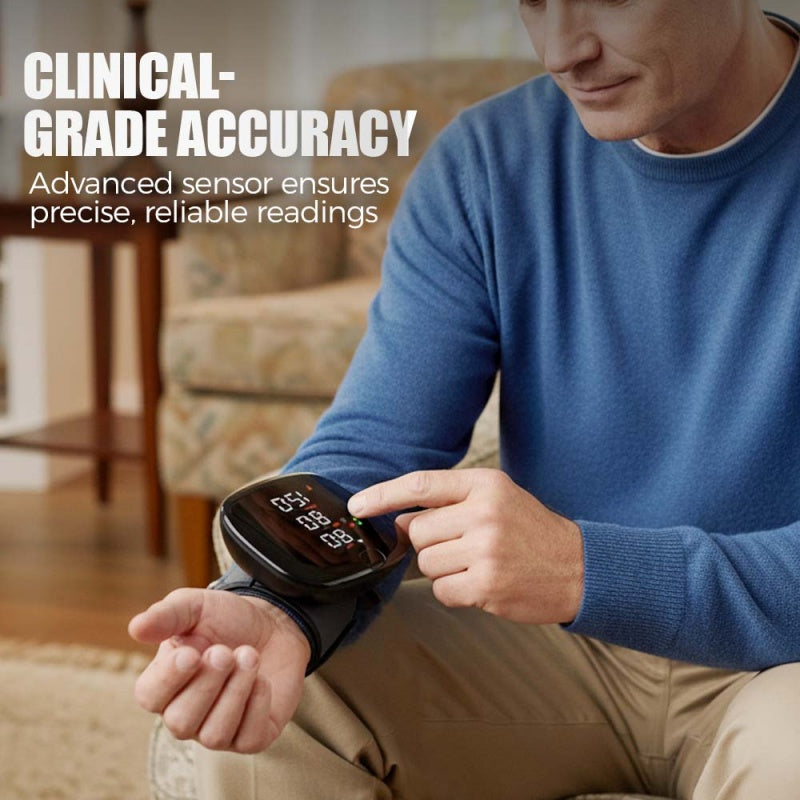 Hospital-Grade Accurate Wrist BP Monitor | Large Display & Voice for Easy Home Monitoring