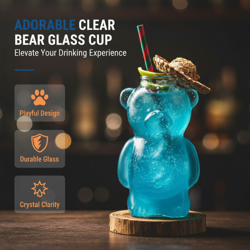 PROMOTION Adorable Clear Bear Glass Cup