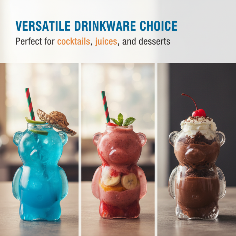 PROMOTION Adorable Clear Bear Glass Cup