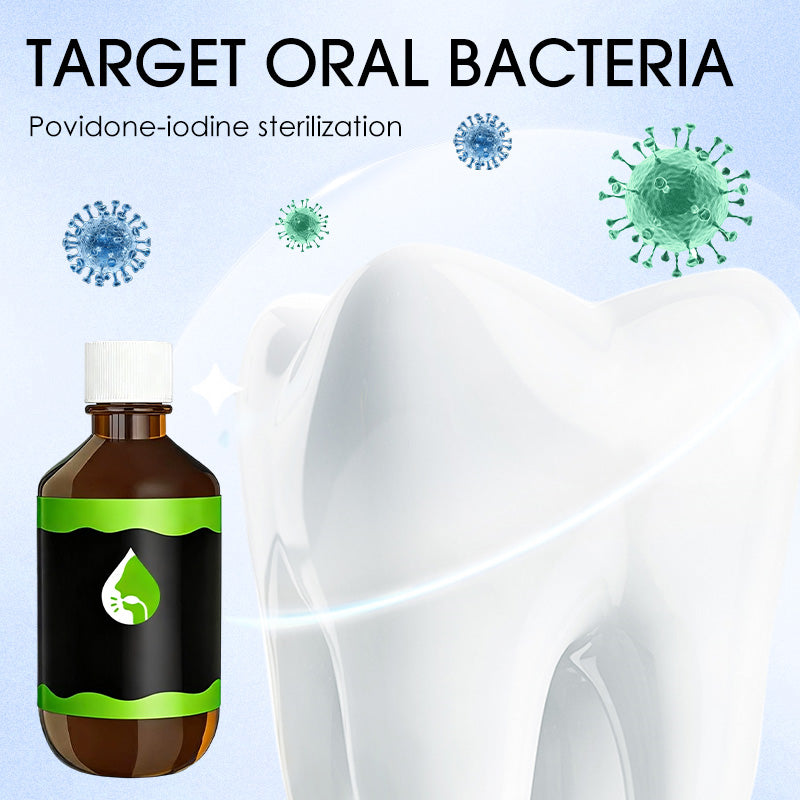 PVP-I MOUTHWASH - Eliminates 99.9% Oral Bacteria, Soothes Mouth Ulcers & Prevents Infections, Clinically Proven Formula