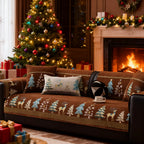 Meet Christmas With Plush Chenille Anti-Slip Couch Cover