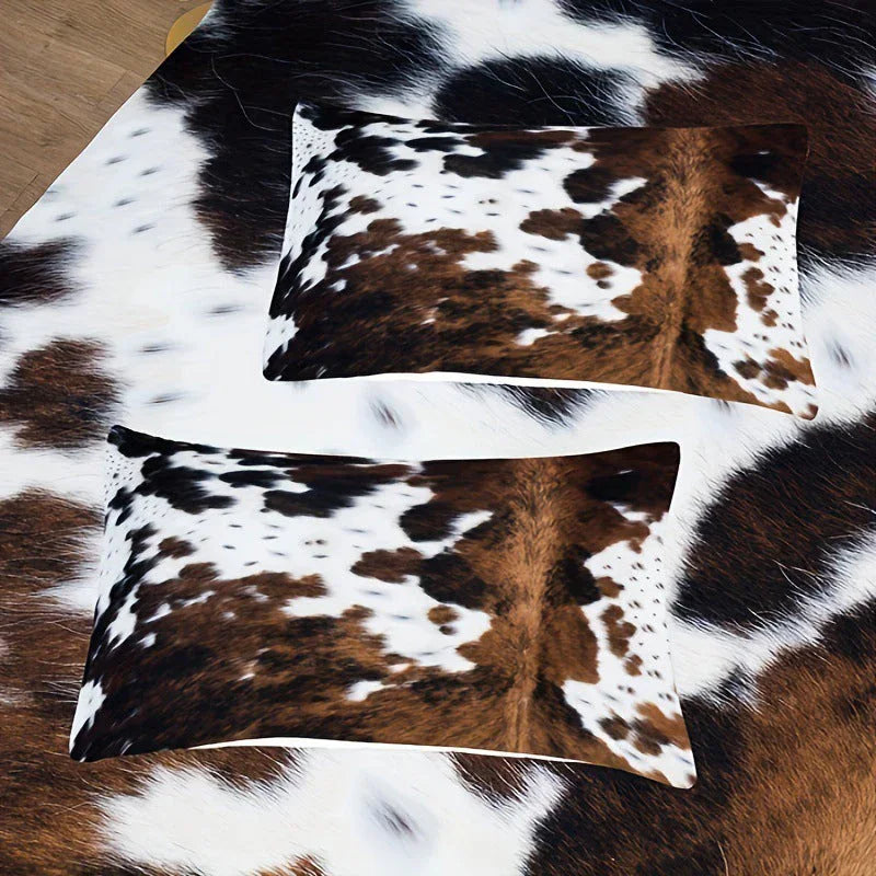 Cow Print Duvet Cover – Soft & Lightweight, Fun Design, Complete Set