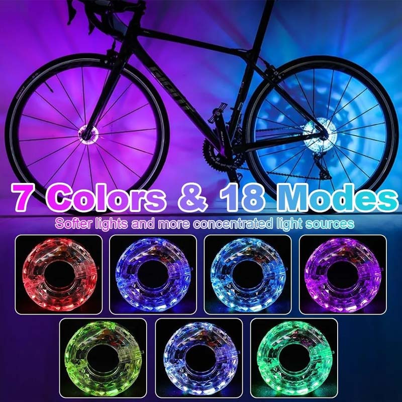 LED Bike Hub Light – Waterproof, Easy to Install & 8 Colour Modes