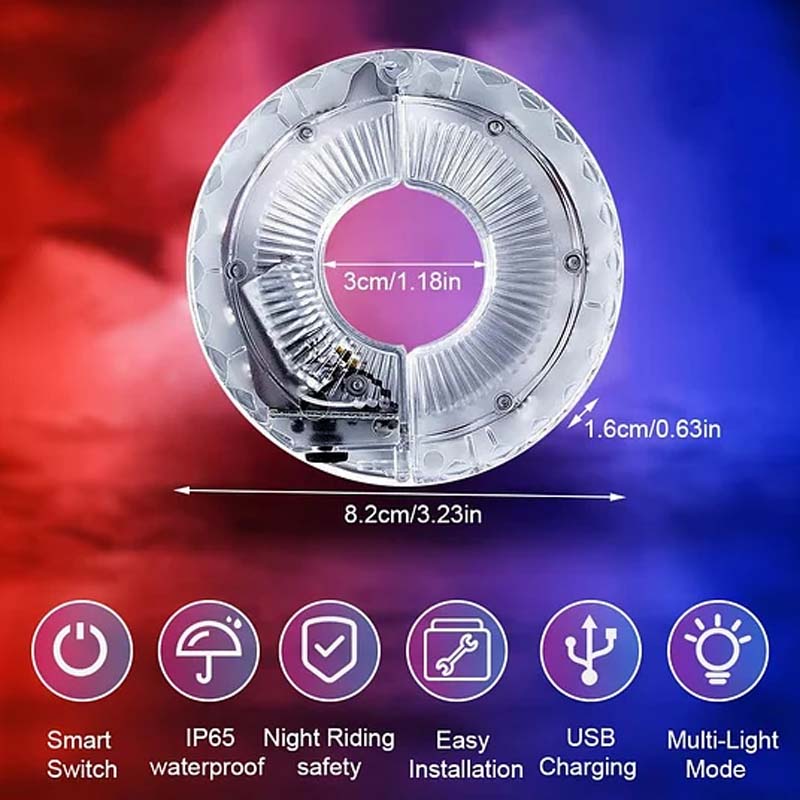 LED Bike Hub Light – Waterproof, Easy to Install & 8 Colour Modes