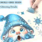 Buy One Get One Free Christmas-Themed Glittering Window Stickers 9 PCS Set