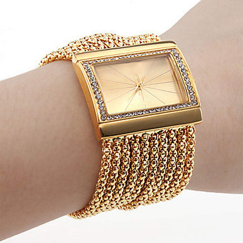 Christmas Special Offer: Ladies Rhinestone Quartz Square Watch