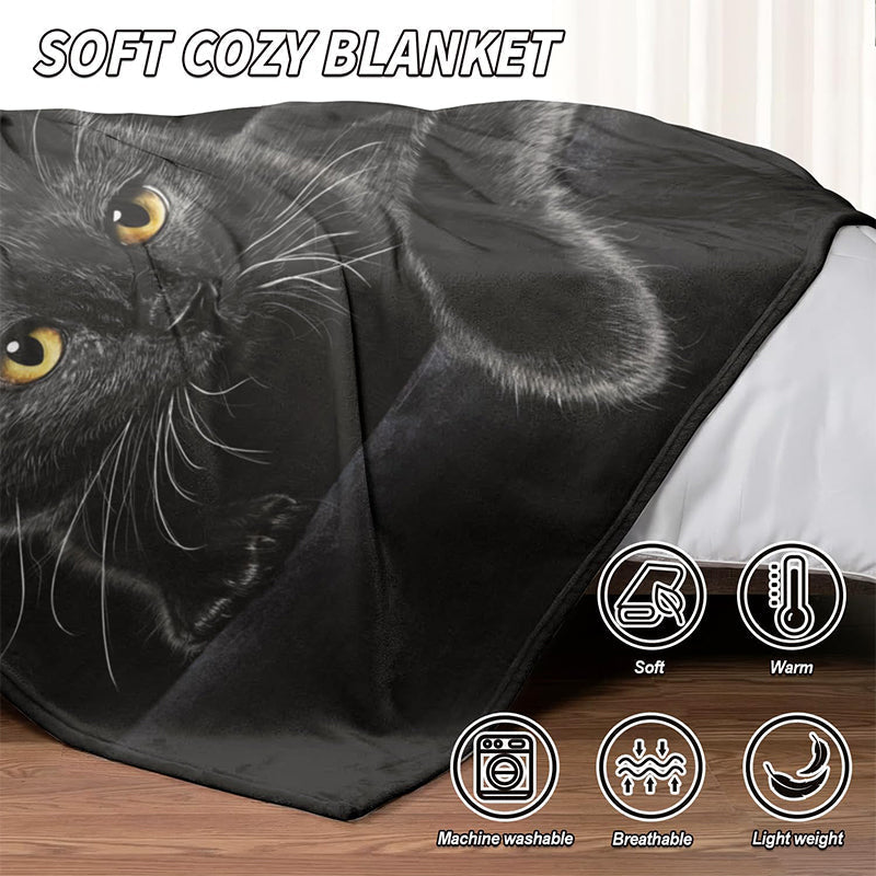 Black Cat All-Season Cozy Blanket