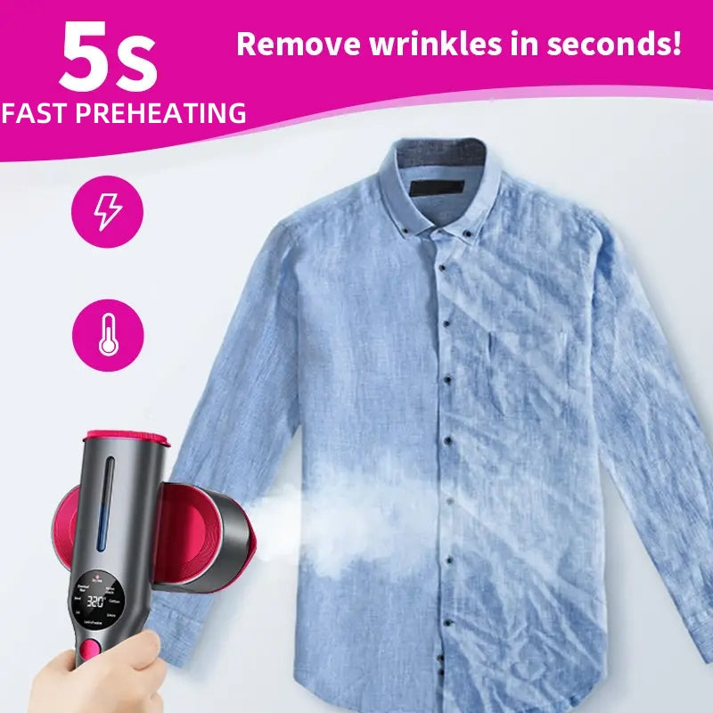 Rotating handle × Powerful steam | Easily switch between flat ironing and hanging ironing Portable handheld steam iron