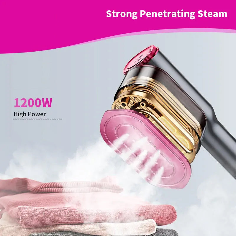 Rotating handle × Powerful steam | Easily switch between flat ironing and hanging ironing Portable handheld steam iron
