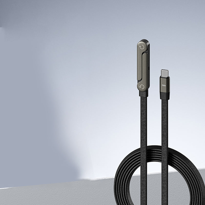 2-in-1 Invisible Holder Charger Cable – 240W Fast Charging Cord with Built-In Phone Stand
