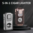 Christmas gifts 5-in-1 Refillable Cigar Torch Lighter with Cutter