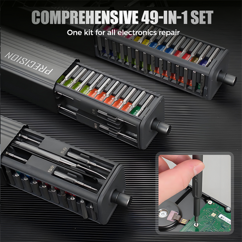 49-in-1 Pro Screwdriver Set: Conquer 99% of screws worldwide! Your all-in-one solution for electronics, appliances, and DIY projects. - ! - Magnetic | Anti-slip | Portable