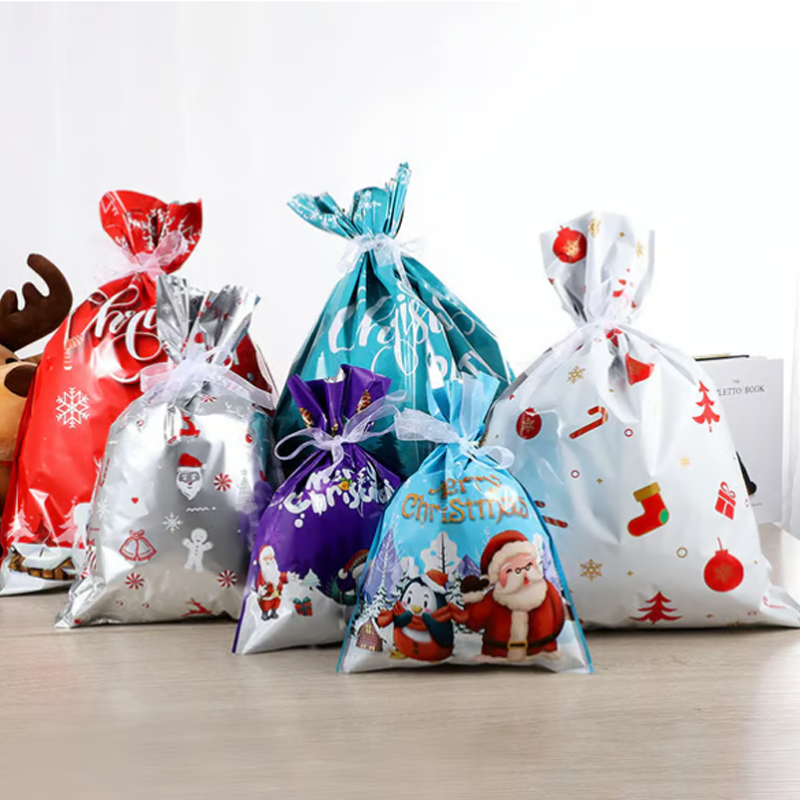 Meet Christmas Christmas Drawstring Gift Bags