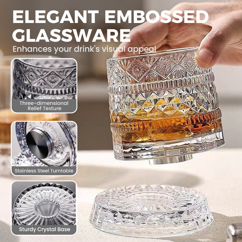New Year 360° Rotating Whiskey Glass Tumbler