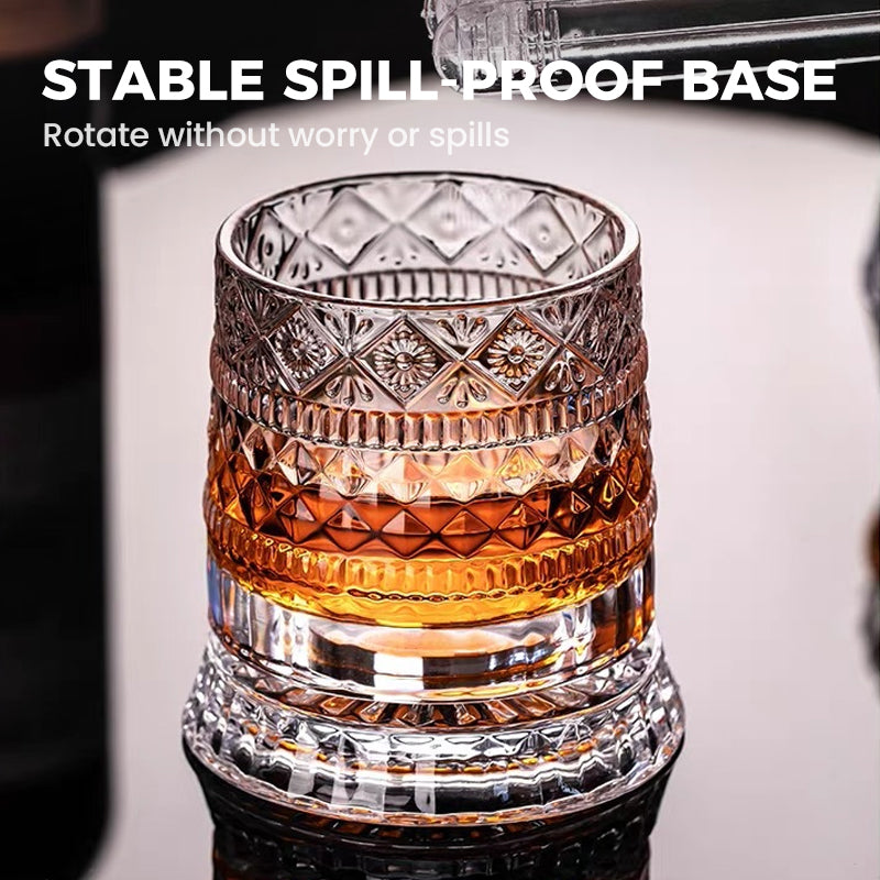 New Year 360° Rotating Whiskey Glass Tumbler