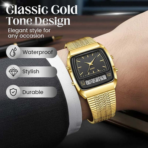 Retro Style Square Face Multifunction Watch