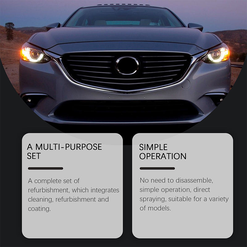 Automotive Headlamp Restoration Fluid, blurring enhanced crystalline coating refurbisher